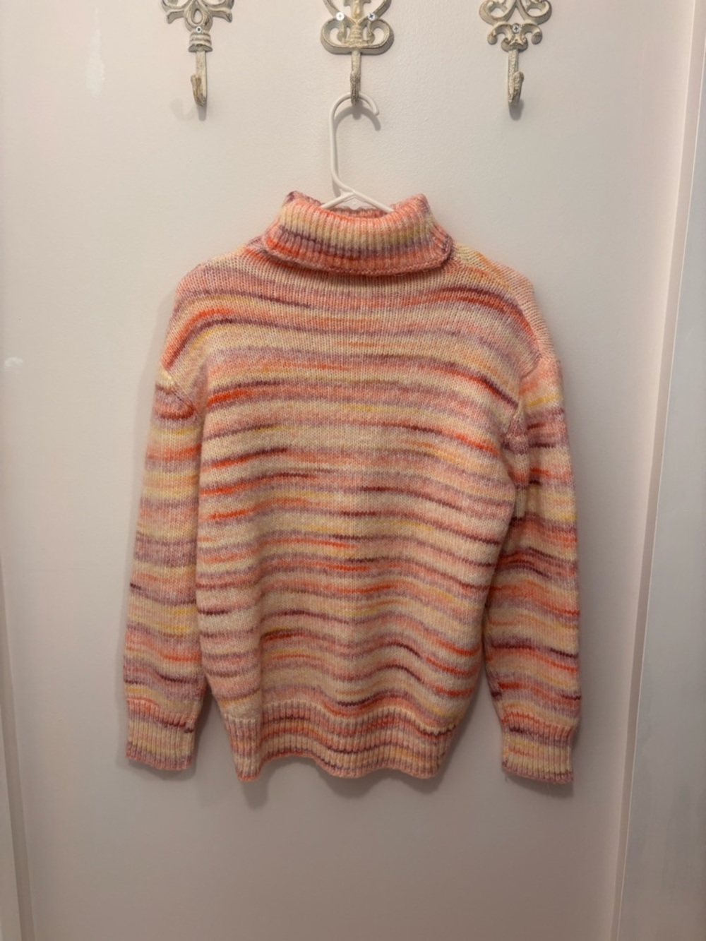 Mexx Multicolor Striped Cowl Neck Sweater in Pink and Peach Hues